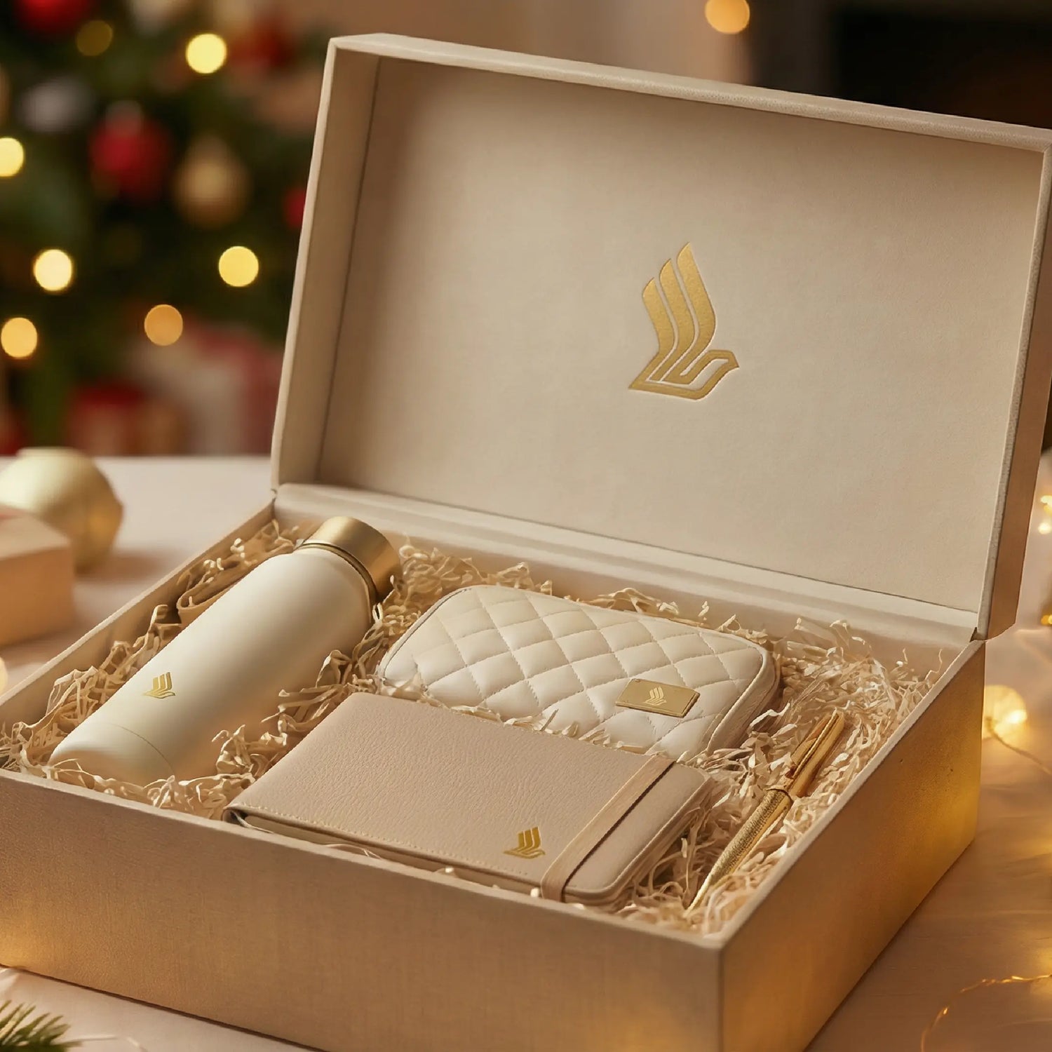 Premium branded corporate gift set in luxury rigid box — corporate gifting trends 2026
