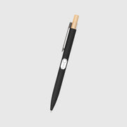Eco-friendly recycled aluminum pen with branded bamboo plunger SG