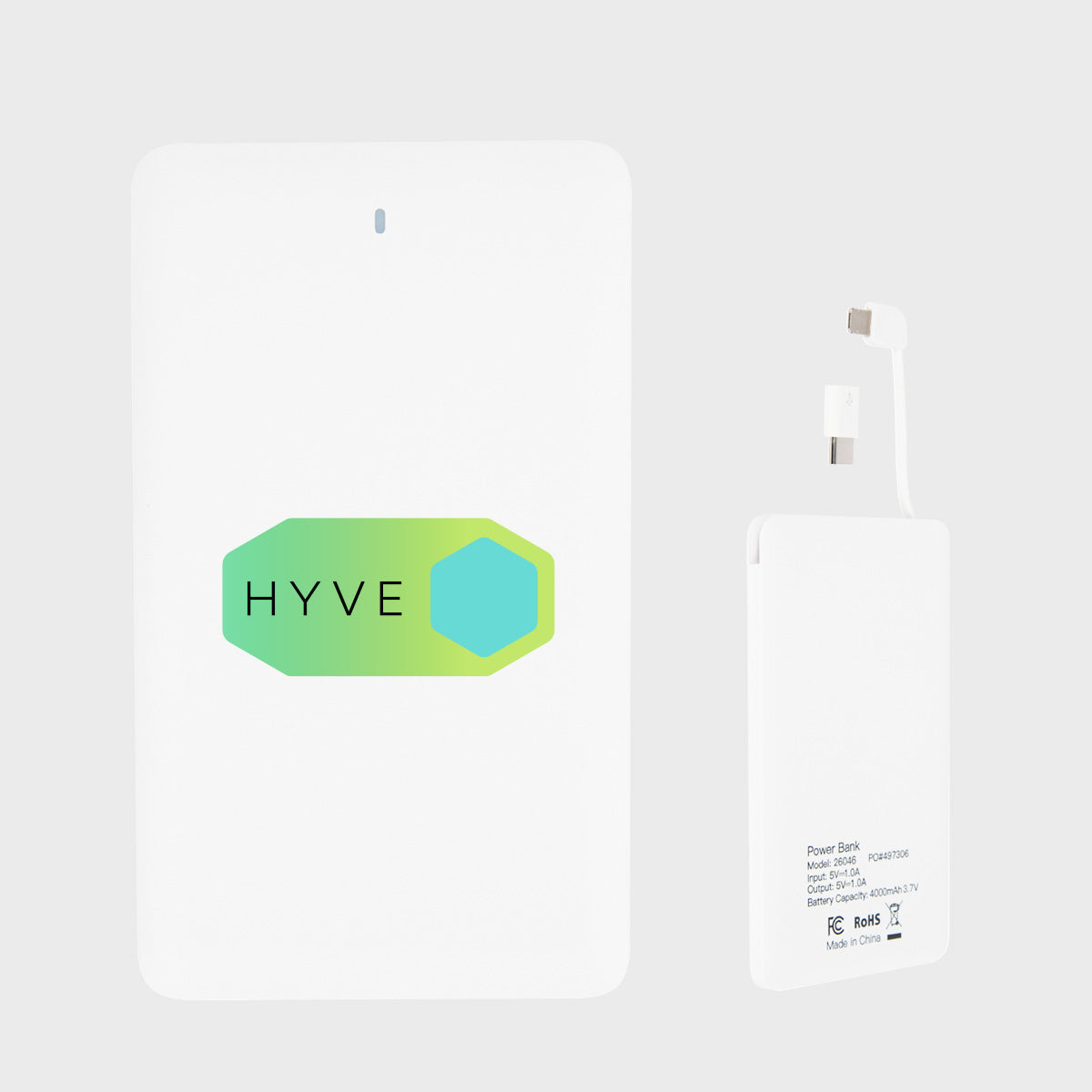 Slim 4000mAh 3-in-1 power bank with custom logo for tech gifts