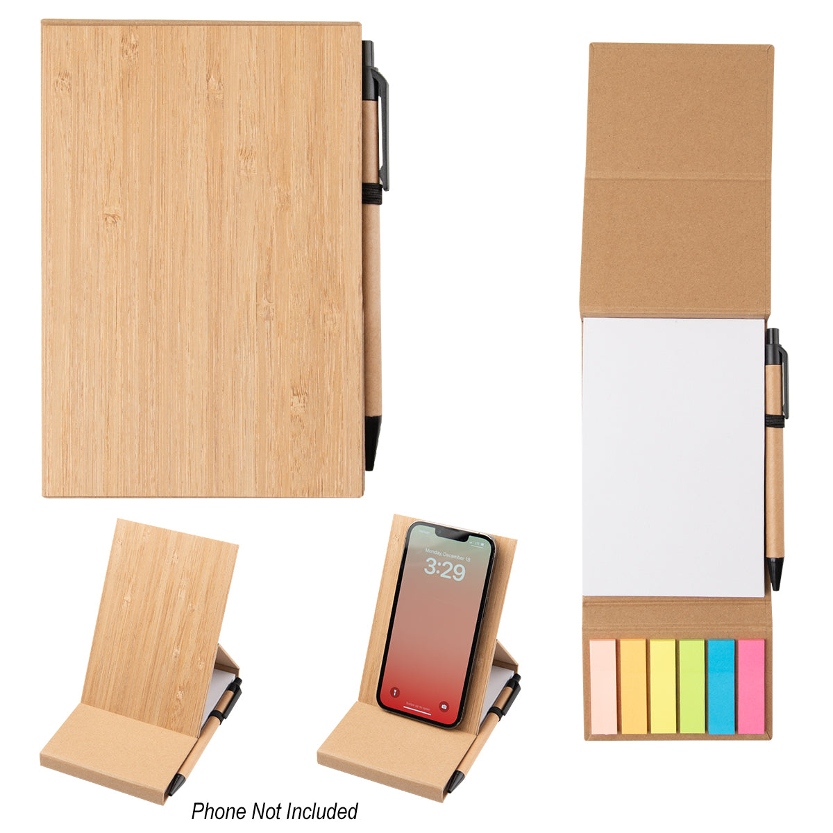 55240 - Bamboo Desk Jotter With Phone Stand