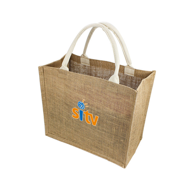 Eco Jute Tote Bag with Gusseted Base & Sides