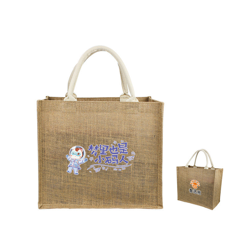 Eco Jute Tote Bag with Gusseted Base & Sides