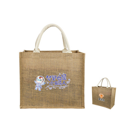 Eco Jute Tote Bag with Gusseted Base & Sides