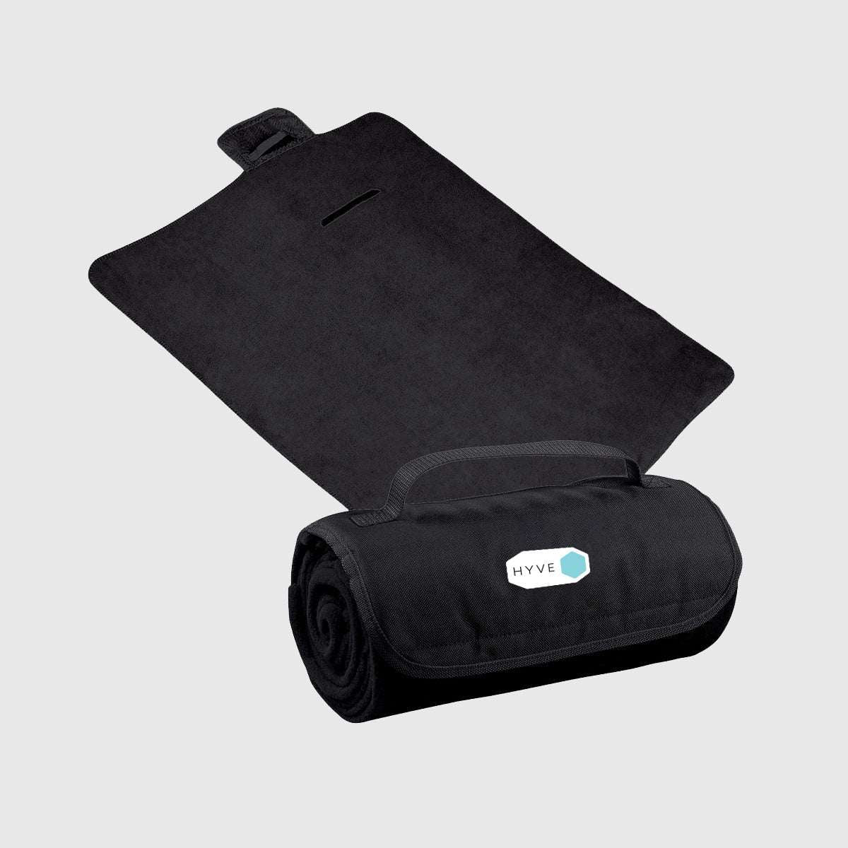 Sustainable recycled roll-up picnic blanket for corporate branding SG