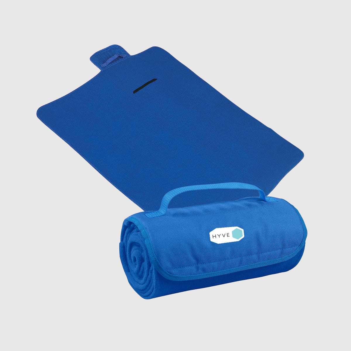 Sustainable recycled roll-up picnic blanket for corporate branding SG