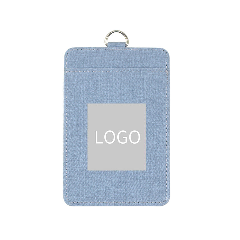 Fabric-Texture ID Badge Holder with Metal Clip