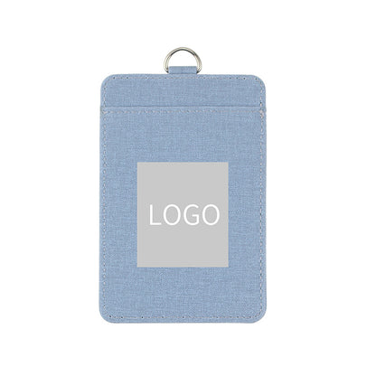 Fabric-Texture ID Badge Holder with Metal Clip