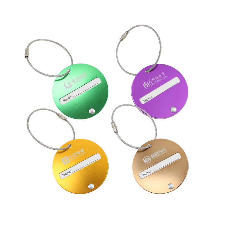Round Aluminum Luggage Tag
