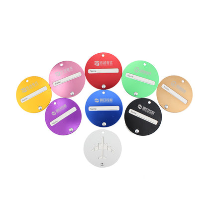 Round Aluminum Luggage Tag