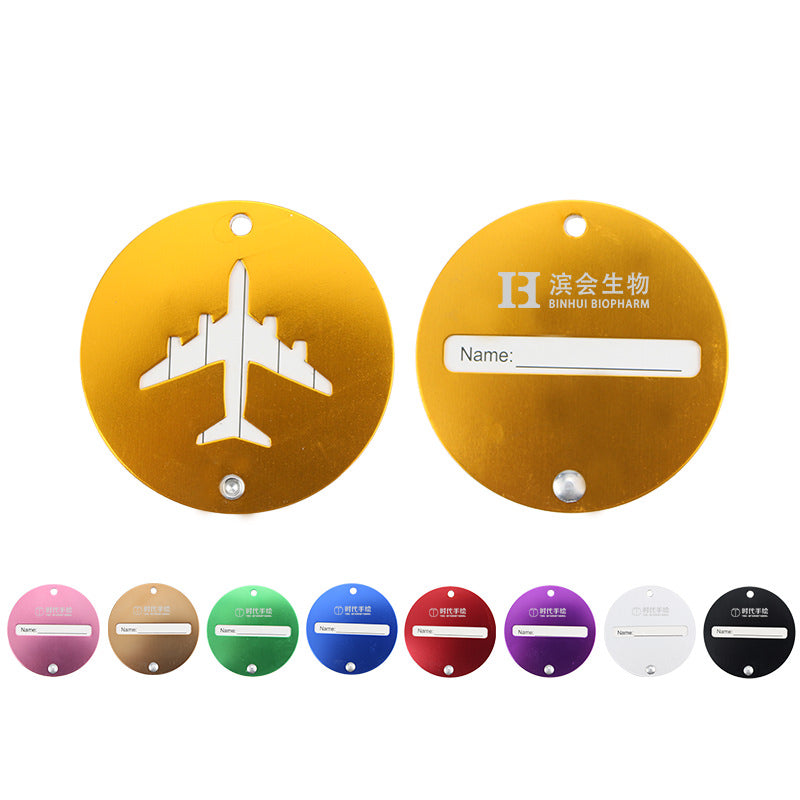 Round Aluminum Luggage Tag