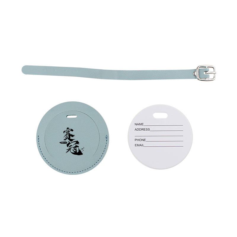 Soft Round PU Luggage Tag (Multiple Colors)