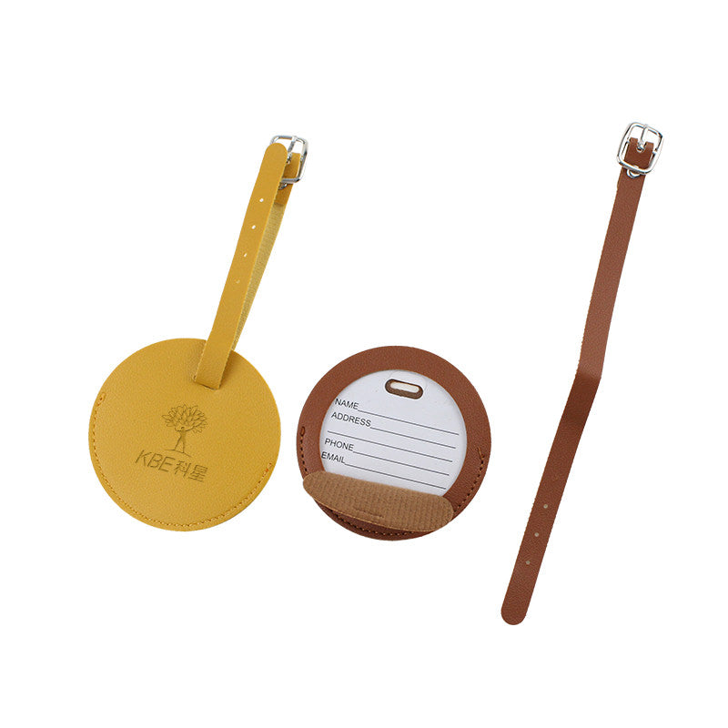Soft Round PU Luggage Tag (Multiple Colors)