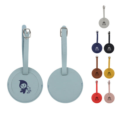Soft Round PU Luggage Tag (Multiple Colors)