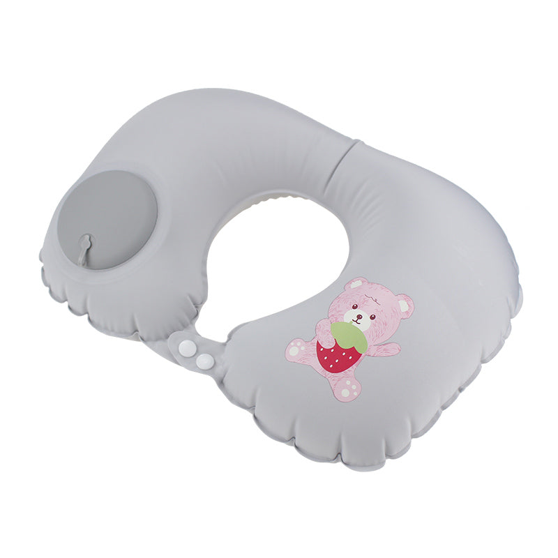 Ice-Silk Push-Inflate U-Shaped Neck Pillow
