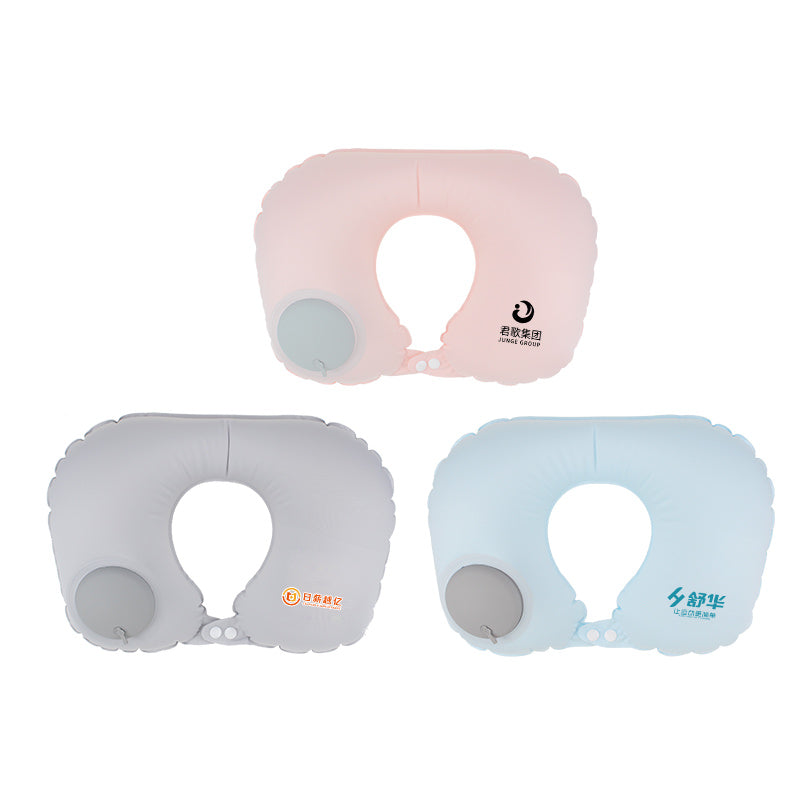 Ice-Silk Push-Inflate U-Shaped Neck Pillow