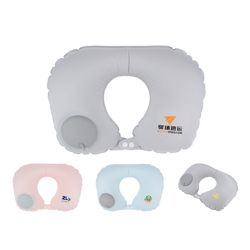 Ice-Silk Push-Inflate U-Shaped Neck Pillow