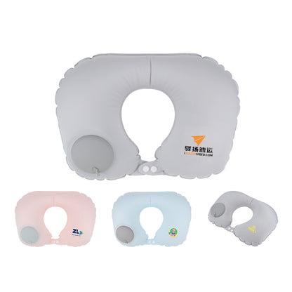 Ice-Silk Push-Inflate U-Shaped Neck Pillow