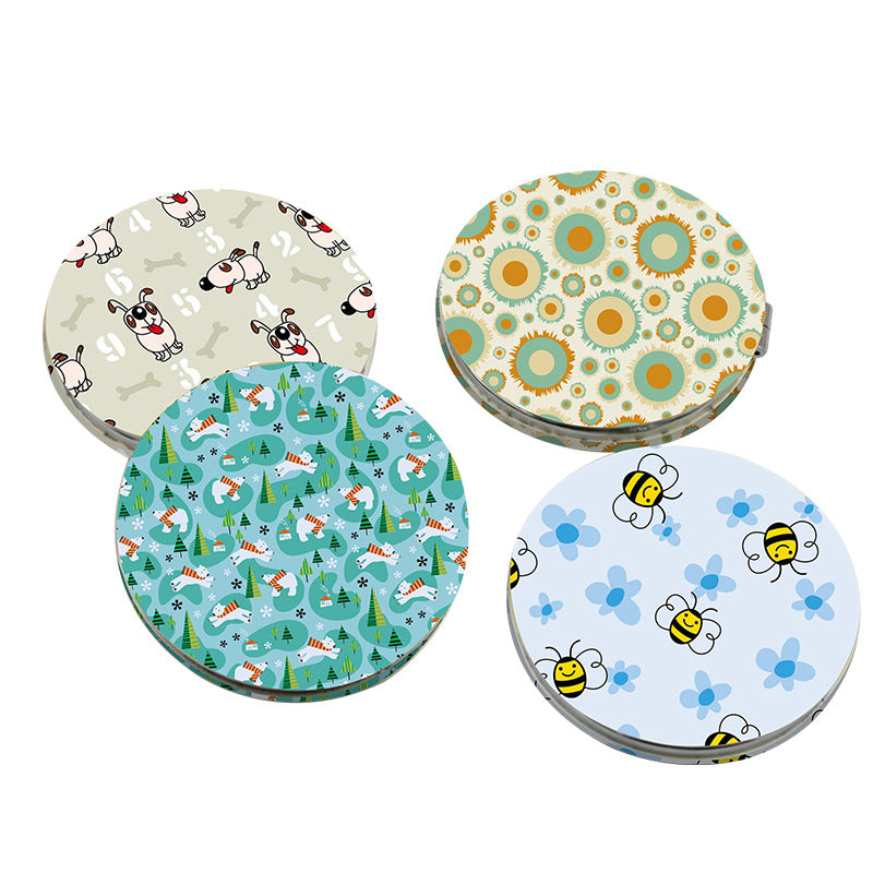 Round Double-Sided HD Folding Mirror