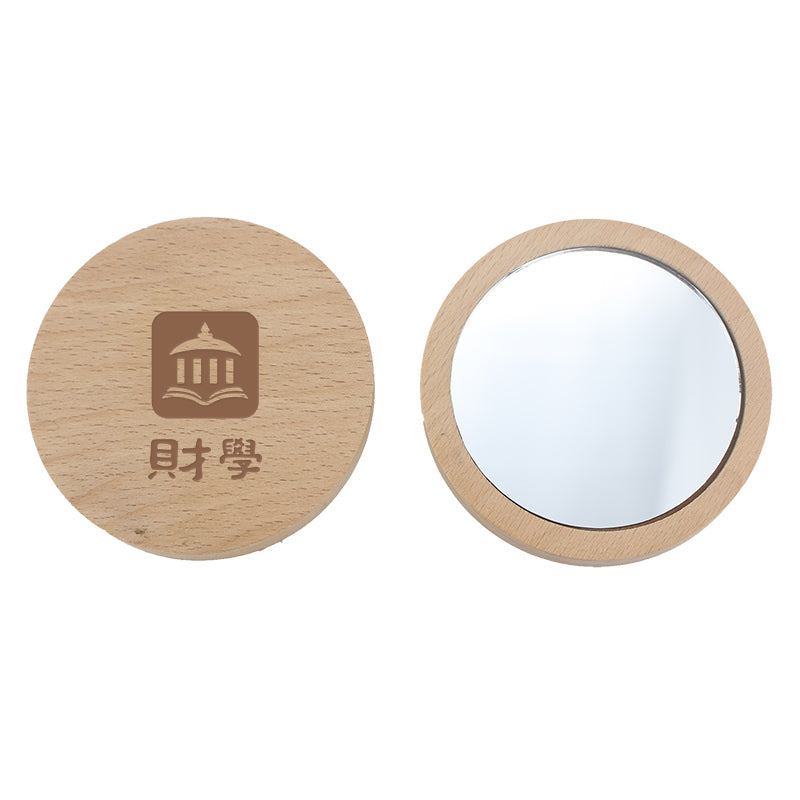 Round Beech Wood Mirror
