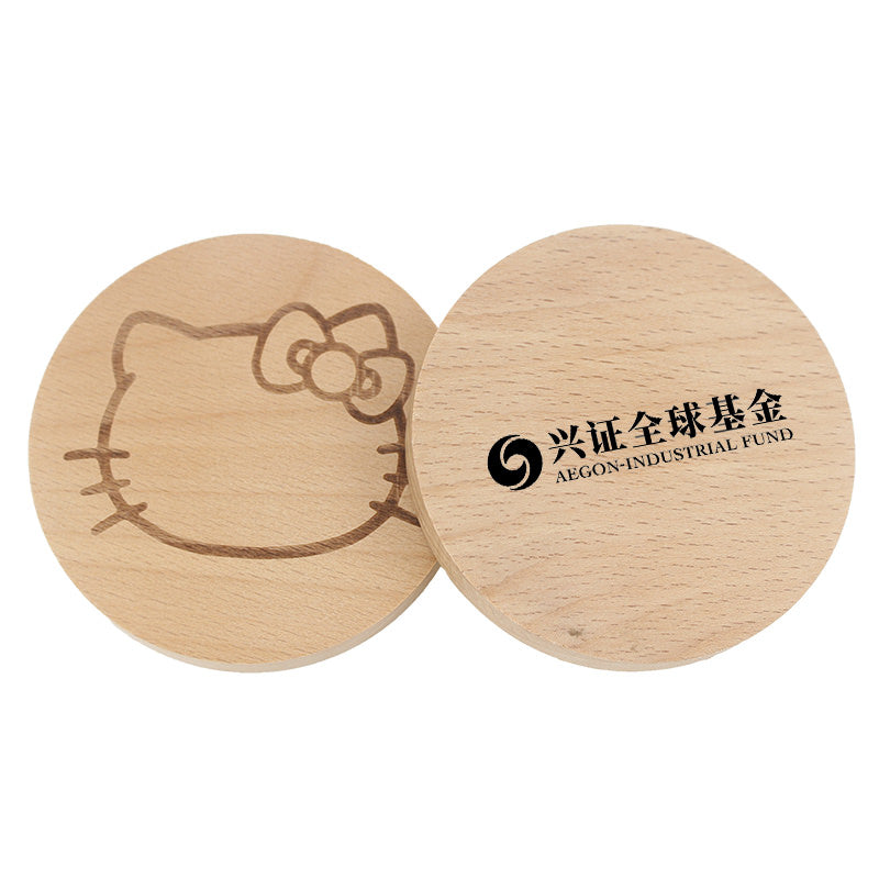 Round Beech Wood Mirror