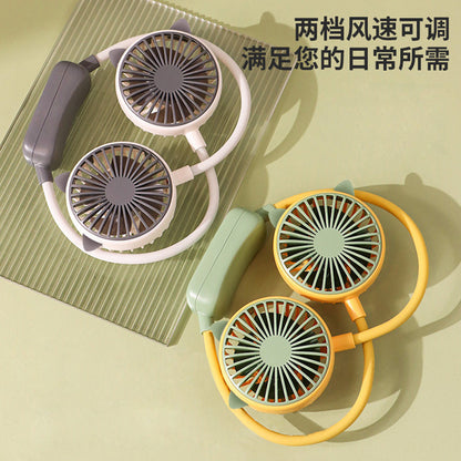 Cat Neck-Hanging Foldable USB Mini Fan