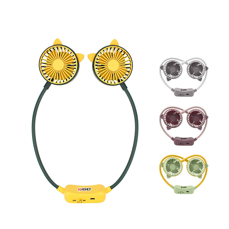 Cat Neck-Hanging Foldable USB Mini Fan