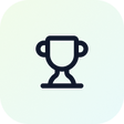 A simple dark blue trophy icon centered on a pale mint-green rounded square background.