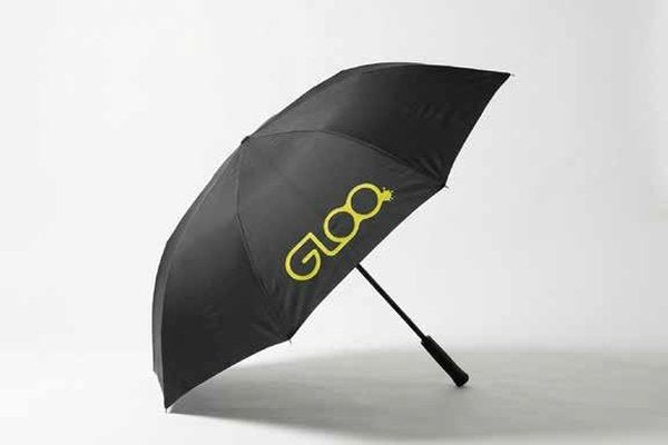Gloo PR branded umbrellas